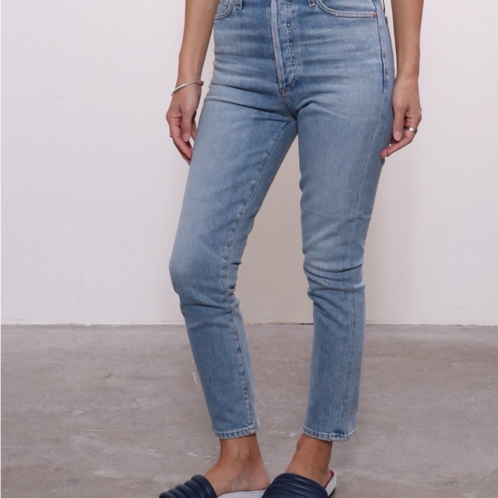 Citizens of Humanity Olivia‎ Crop High Rise Slim Jeans Renew Wash Blue Size 25 - Picture 3 of 12